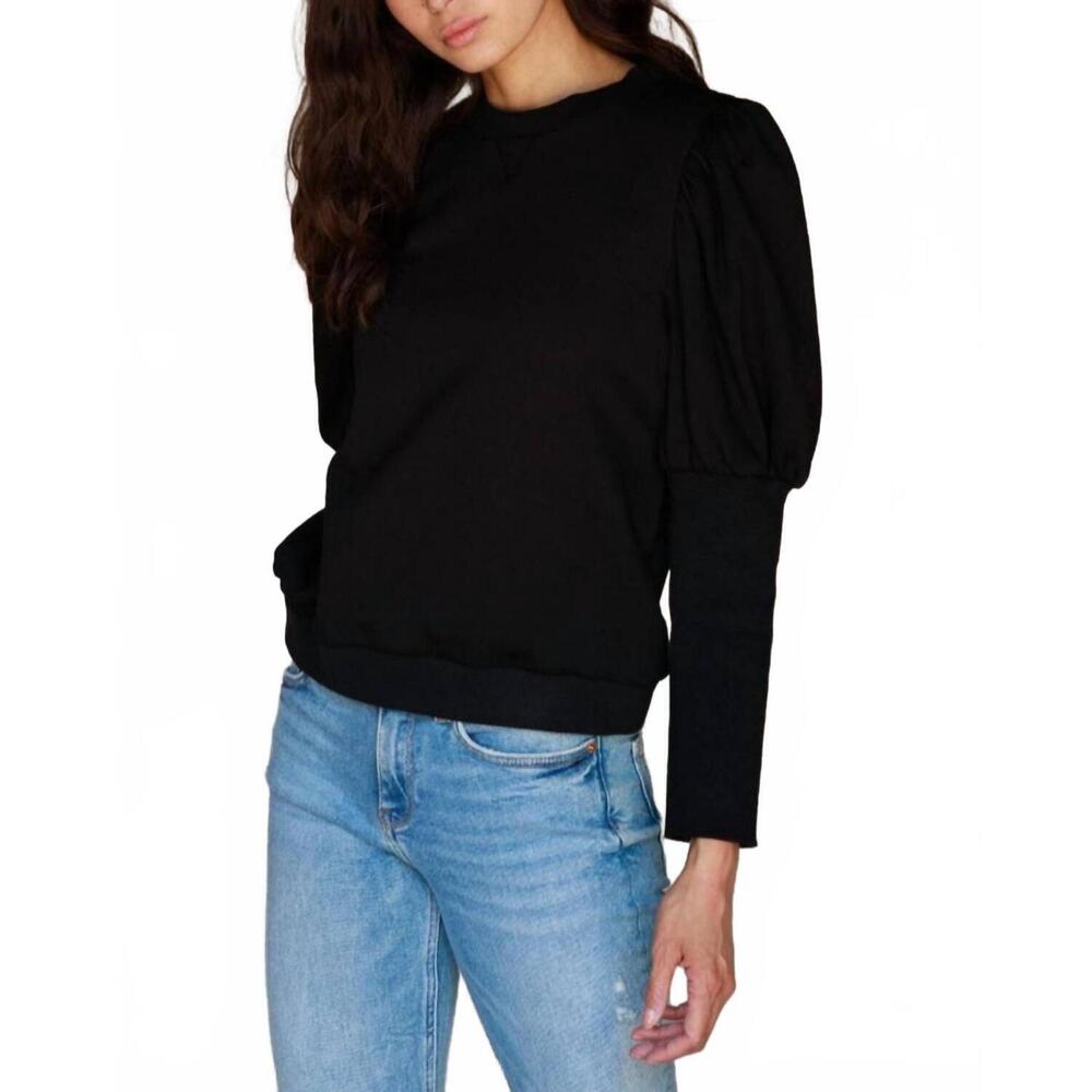 NEW ANOTHER LOVE tara long sleeve top in black